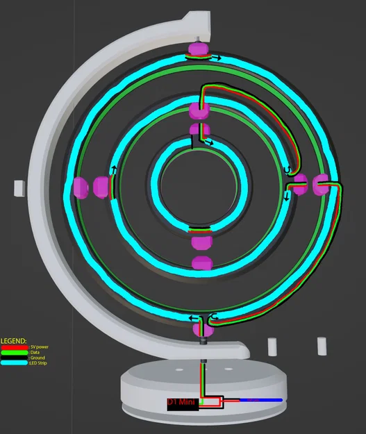 Đèn LED Gyroscope - Thiết kế in 3D độc đáo - Image 3