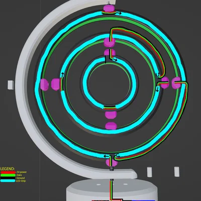 Đèn LED Gyroscope - Thiết kế in 3D độc đáo