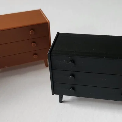 Tủ ngăn kéo mini Hergus - Mô hình nội thất tỉ lệ 1:10 cực đẹp