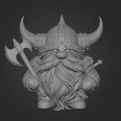 Mô hình Chiến binh Lùn Horned Dwarf Warrior - File STL in 3D đẹp
