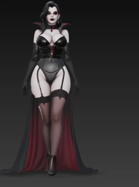 Mô hình nữ ma cà rồng quyến rũ (Sexy Vampire Woman) in 3D - Image 5