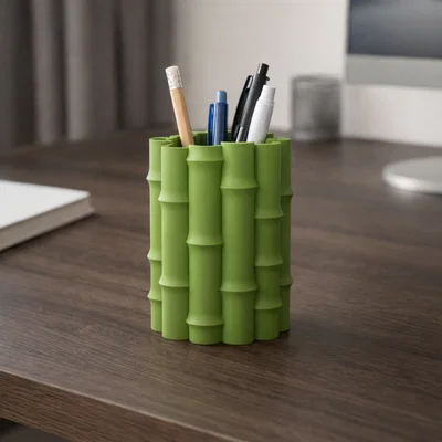 Ống Cắm Bút Hình Tre (Bamboo Pen Holder)