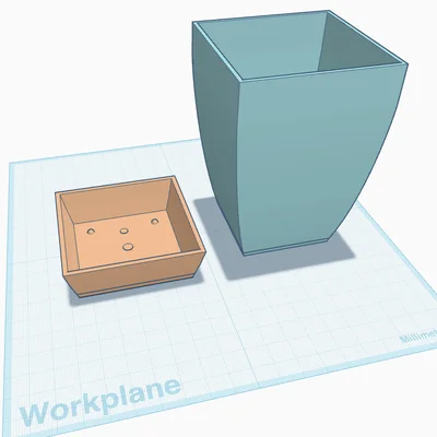 Mẫu Chậu Trồng Cây Để Bàn Dễ Thương In 3D Đơn Giản