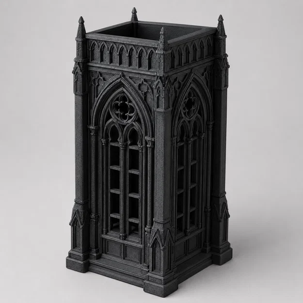 Ống Đựng Bút Gothic - Thiết Kế Cổ Điển Tinh Xảo Cho Bàn Làm Việc - Image 1