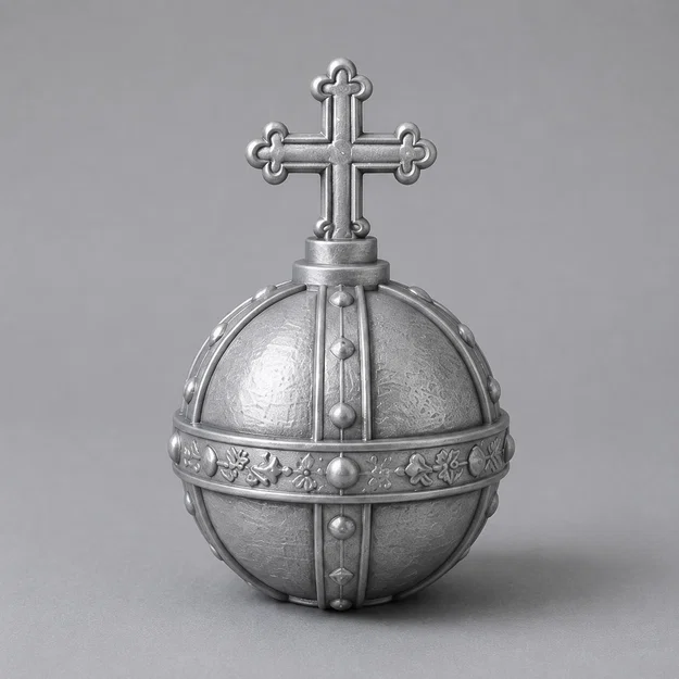 Mô hình quả cầu hoàng gia trang trí 3D (Orb with Cross) - File STL - Image 1