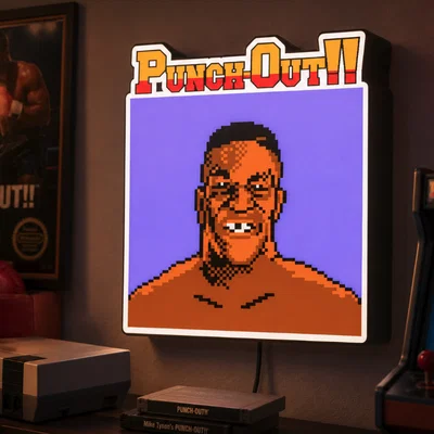Hộp đèn LED Nintendo Mike Tyson Punch Out | File in 3D 3MF đa sắc