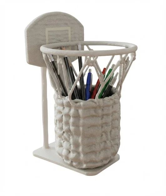 Ống Cắm Bút Hình Rổ Bóng Rổ 3D Siêu Độc Đáo Cho Bàn Làm Việc - Image 1