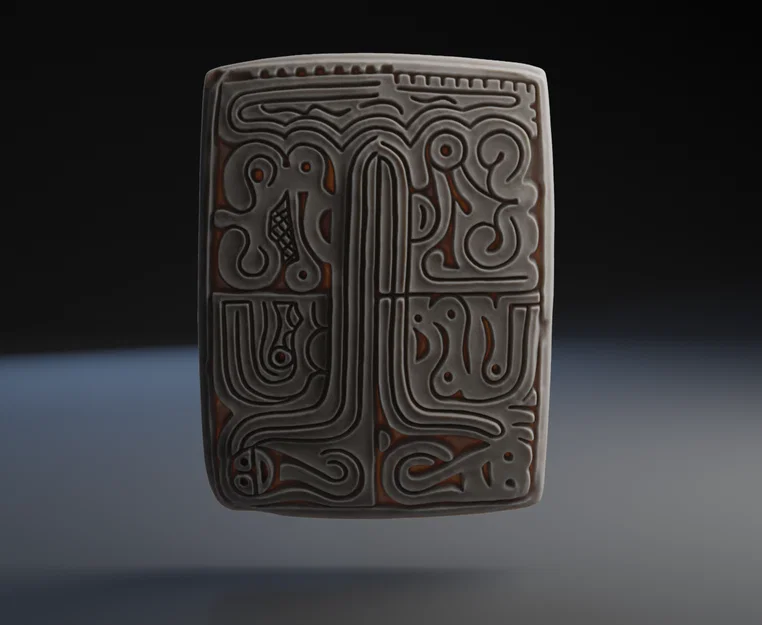Mô hình 3D phiến đá cổ đại Wilmington Tablet - Văn hóa Adena - Image 1