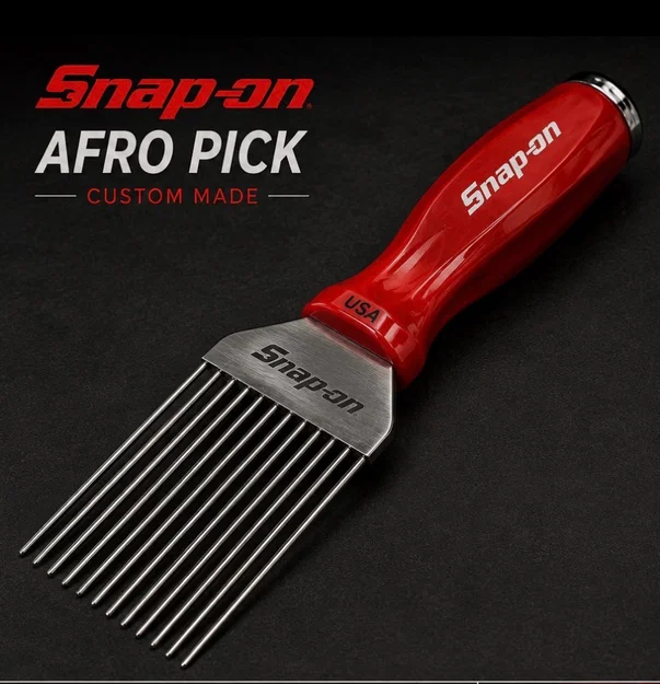 Lược chải tóc Afro Pick phong cách Snap-on độc đáo cho anh em mê cơ khí - Image 1