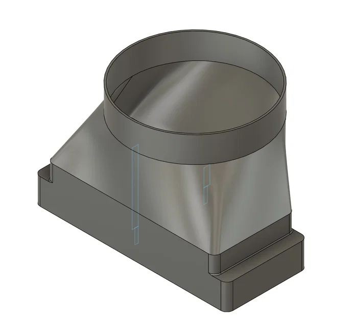Bộ chuyển đổi ống dẫn khí 3D: Từ tròn 150mm sang chữ nhật 94x224mm - Image 2