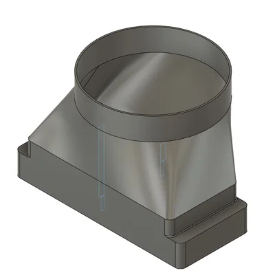 Bộ chuyển đổi ống dẫn khí 3D: Từ tròn 150mm sang chữ nhật 94x224mm
