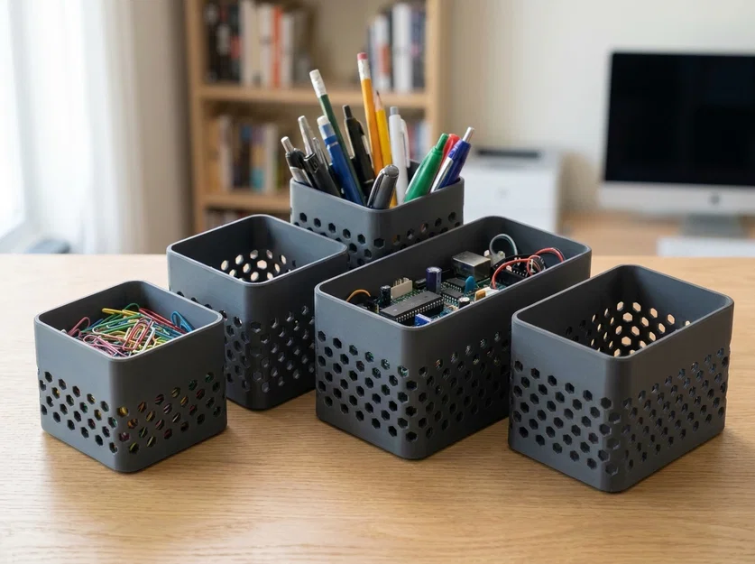 Bộ Khay Đựng Đồ & Sắp Xếp Dạng Modular Hex-Grid Cho Bàn Làm Việc - Image 1