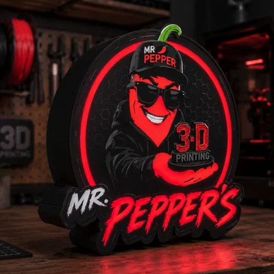 Hộp Đèn LED Mr Pepper | File 3MF Đa Sắc In 3D