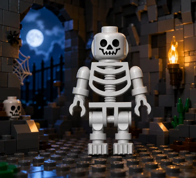 Mô hình bộ xương phong cách Lego trang trí Halloween (Lego Skeleton) - Image 1