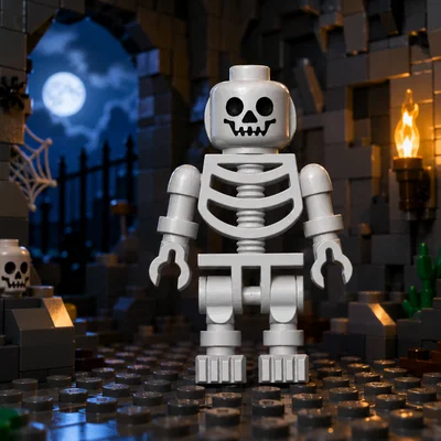 Mô hình bộ xương phong cách Lego trang trí Halloween (Lego Skeleton)