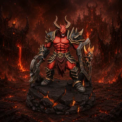 Vhorlath Realms – Demon – Hellgate Dreadguard (Mô hình 3D in STL Dark Fantasy)