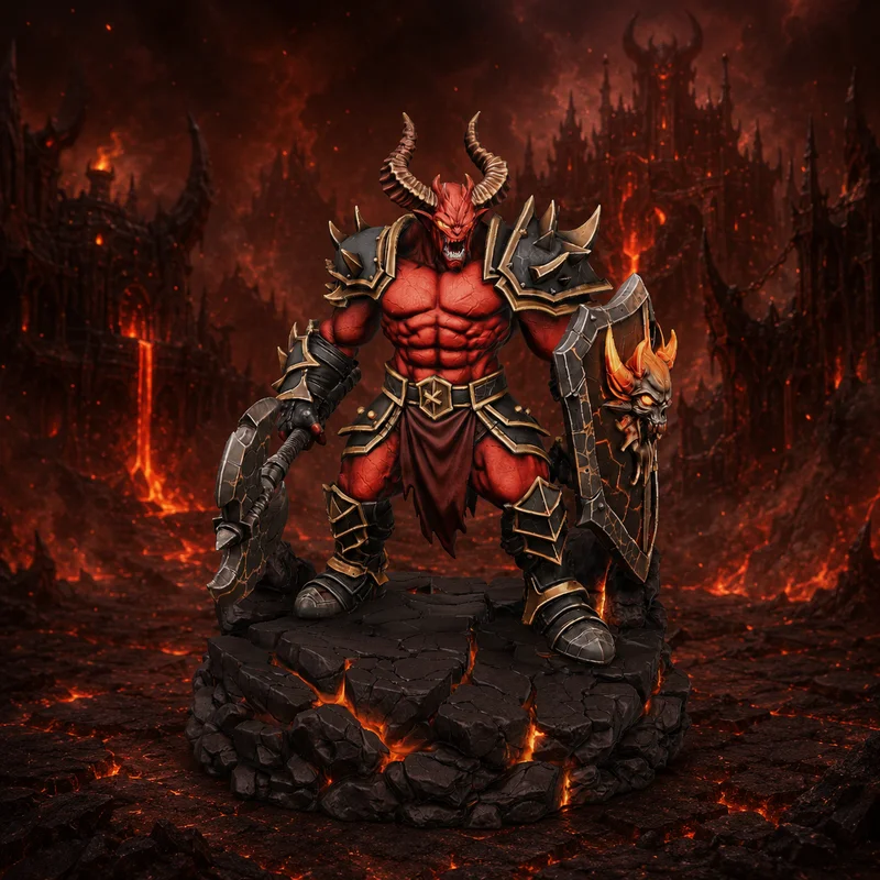 Vhorlath Realms – Demon – Hellgate Dreadguard (Mô hình 3D in STL Dark Fantasy)