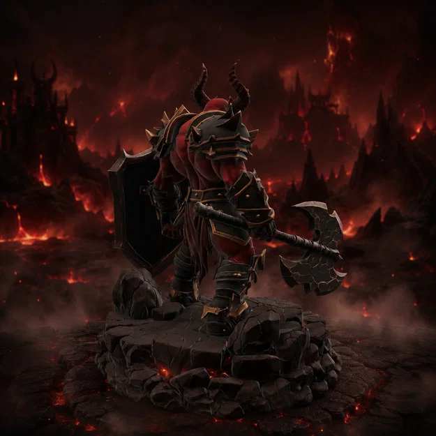 Vhorlath Realms – Demon – Hellgate Dreadguard (Mô hình 3D in STL Dark Fantasy) - Image 3