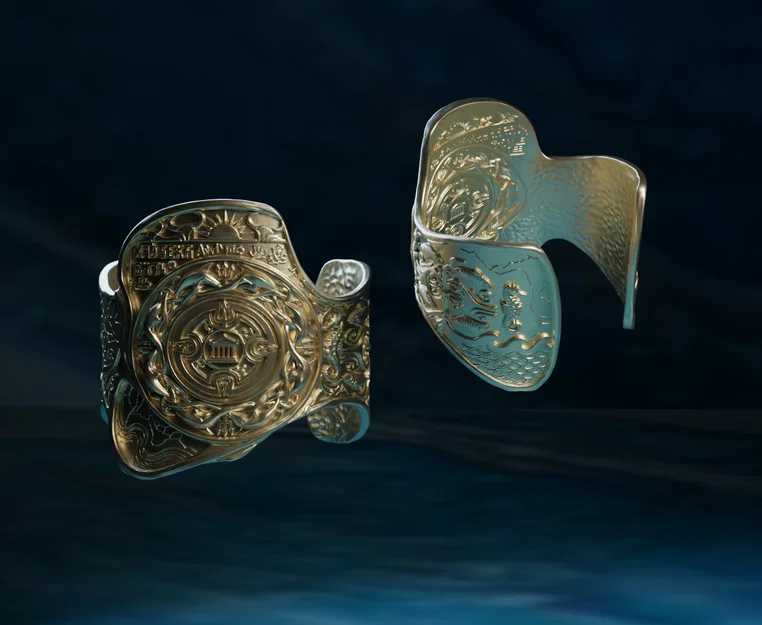 Atlantean Cuff of the King - Mô hình vòng tay huyền thoại in 3D - Image 1