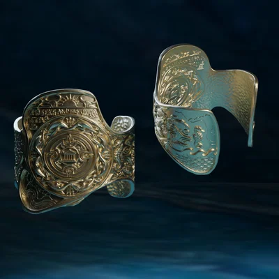 Atlantean Cuff of the King - Mô hình vòng tay huyền thoại in 3D