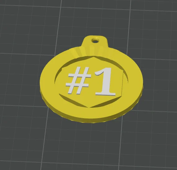 Mẫu huy chương số 1 tùy chỉnh (Number 1 Customizable Medal) in 3D - Image 1