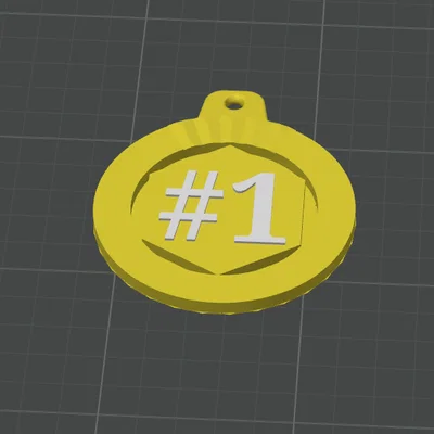 Mẫu huy chương số 1 tùy chỉnh (Number 1 Customizable Medal) in 3D