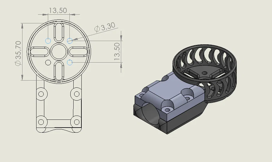 Giá gắn motor FPV cho ống sợi carbon 16 mm - Image 1