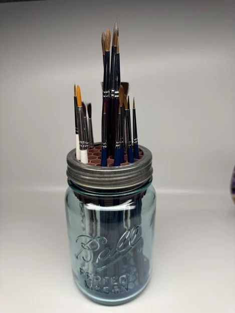 Miếng lót lưới tổ ong đựng cọ vẽ cho hũ Mason Jar - Image 1