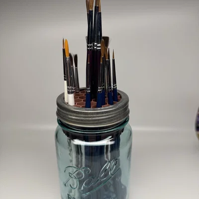Miếng lót lưới tổ ong đựng cọ vẽ cho hũ Mason Jar