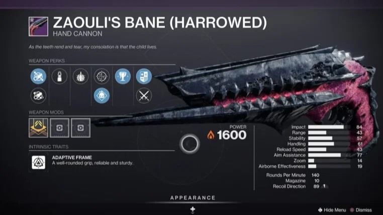 Mô hình 3D súng Zaouli's Bane từ game Destiny 2 đầy ấn tượng - Image 1