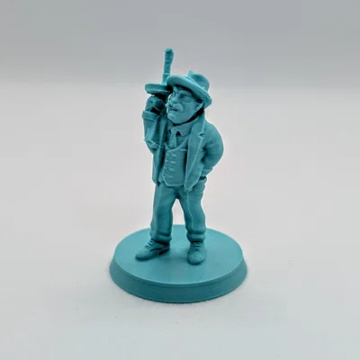 Mô hình Gangster cầm súng Tommy tỉ lệ 28mm (Không cần support)