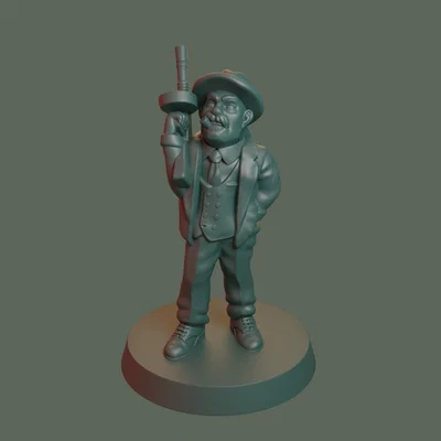 Mô hình Gangster cầm súng Tommy tỉ lệ 28mm (Không cần support)