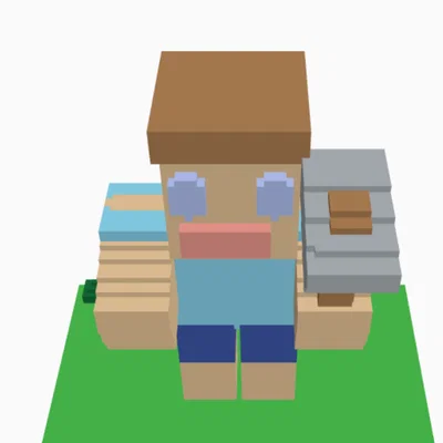 Mô hình 3D Minecraft Steve cầm búa trang trí độc đáo