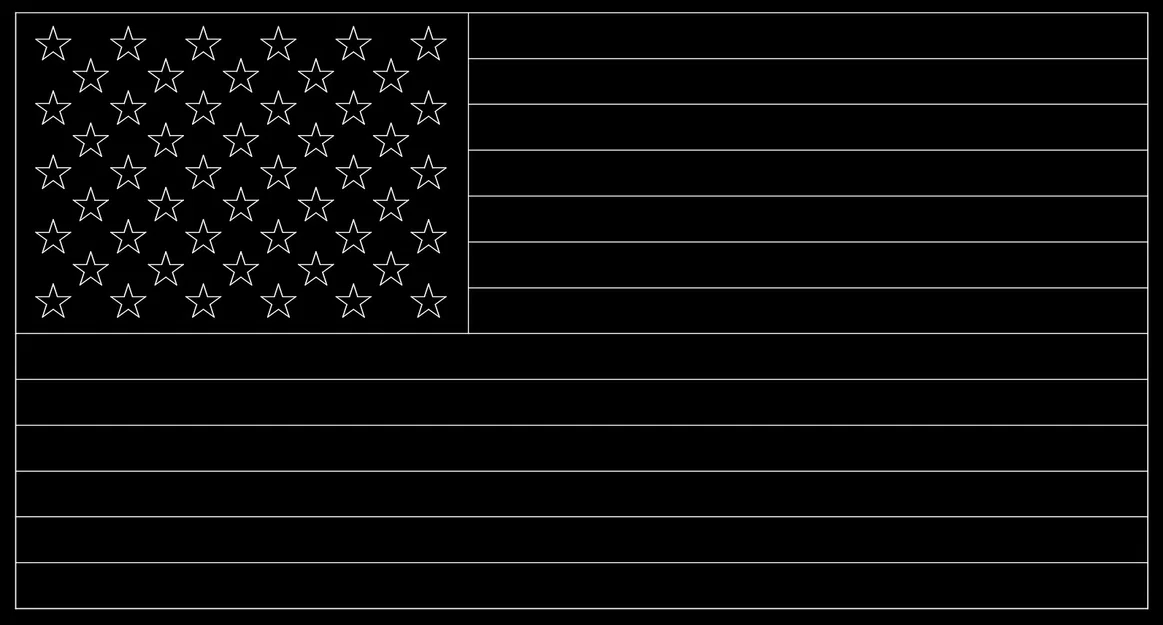 File thiết kế vector cờ Hoa Kỳ (USA Flag) định dạng DXF chất lượng cao - Image 1