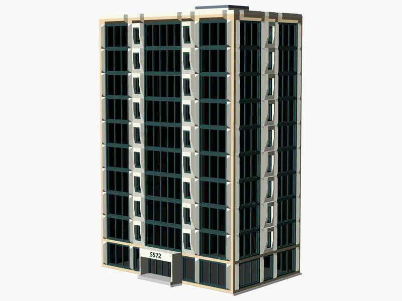 Mô hình tòa nhà 10 tầng hiện đại cho sa bàn tỷ lệ N - Image 2