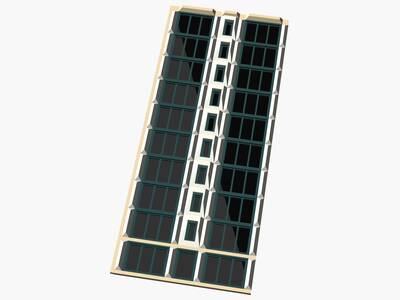 Mô hình tòa nhà 10 tầng hiện đại cho sa bàn tỷ lệ N - Image 3