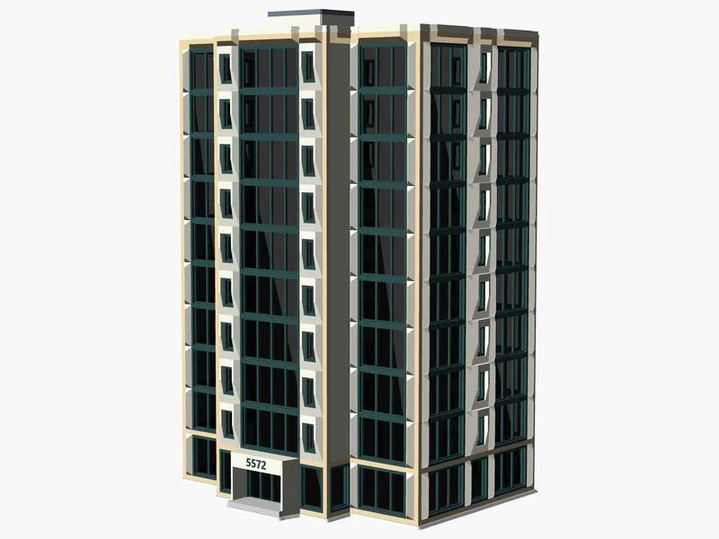 Mô hình tòa nhà 10 tầng hiện đại cho sa bàn tỷ lệ N - Image 8