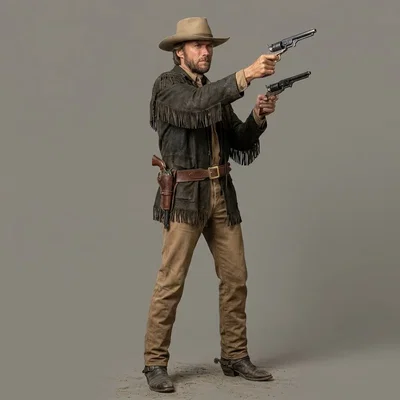Mô hình 3D nhân vật viễn tây huyền thoại The Outlaw Josey Wales 1976
