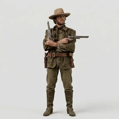 Mô hình 3D nhân vật viễn tây huyền thoại The Outlaw Josey Wales 1976