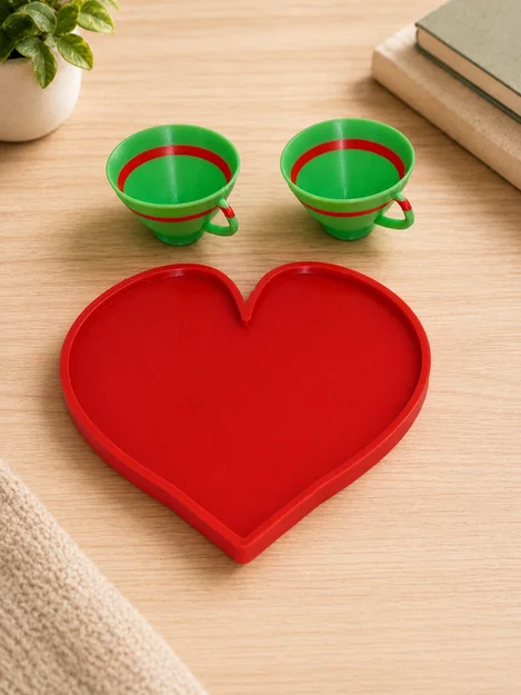 Two Cups, One Heart – Bộ khay trái tim lãng mạn in 3D - Image 3