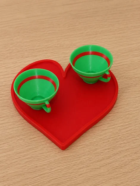 Two Cups, One Heart – Bộ khay trái tim lãng mạn in 3D - Image 4