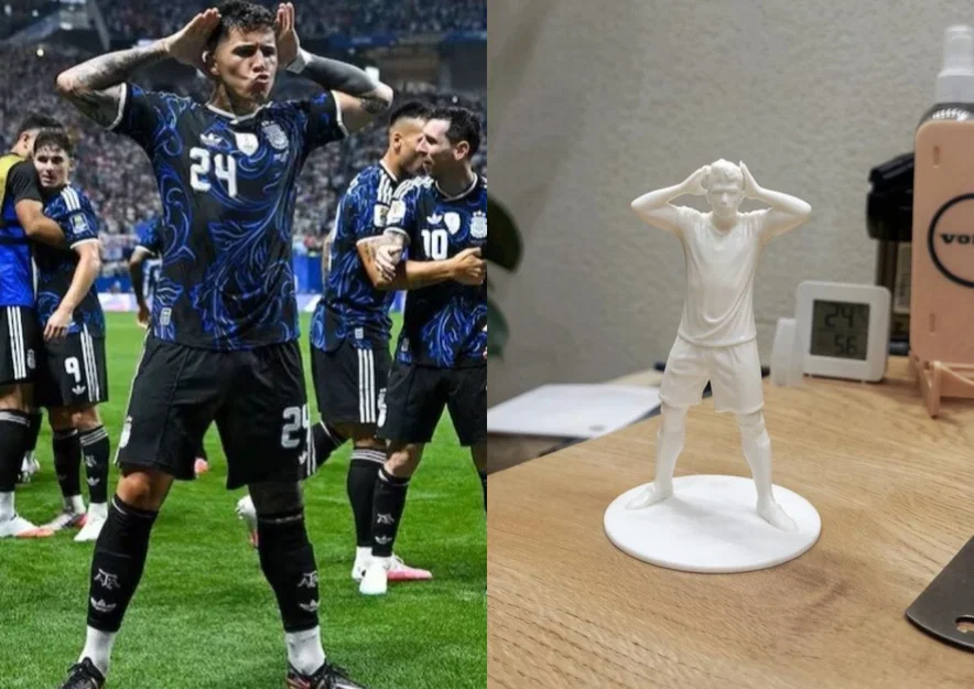 Mô hình tượng Enzo Fernandez ăn mừng bàn thắng in 3D đẹp mắt - Image 1