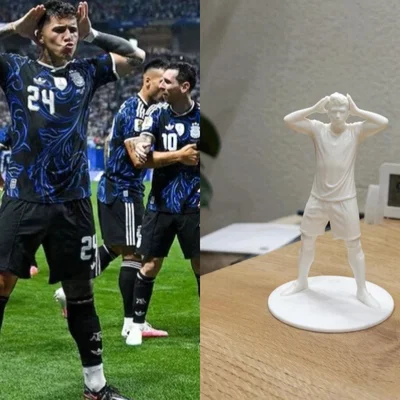 Mô hình tượng Enzo Fernandez ăn mừng bàn thắng in 3D đẹp mắt