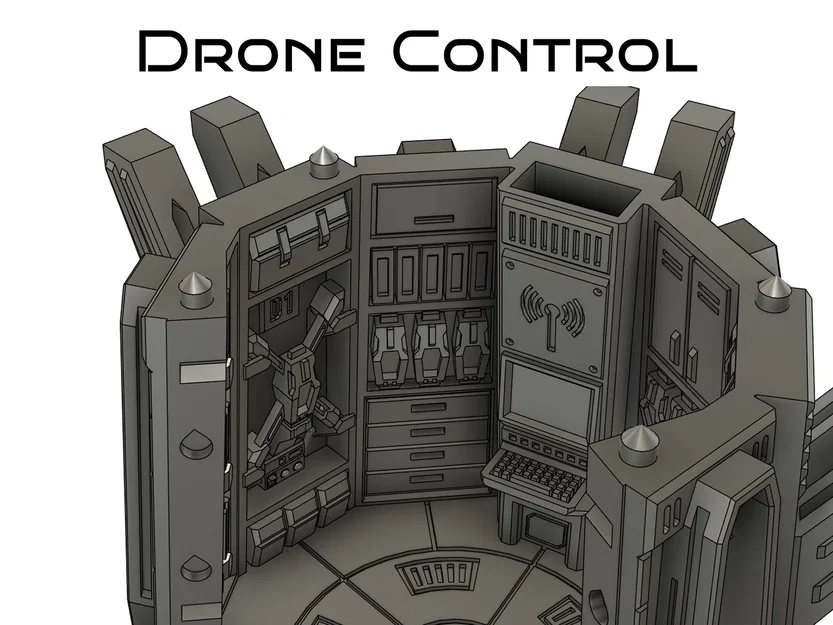 Tải miễn phí mô hình Sci-Fi Drone Control Room STL – The Relay Spire - Image 3
