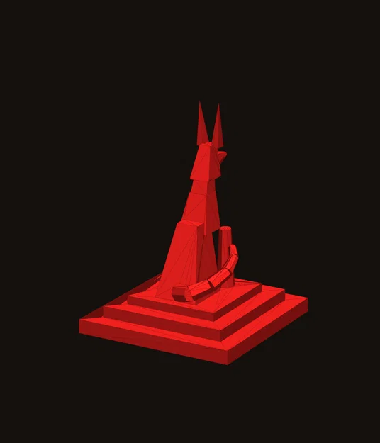 Mô hình tượng thần Anubis phong cách đa giác in 3D độc đáo - Image 1