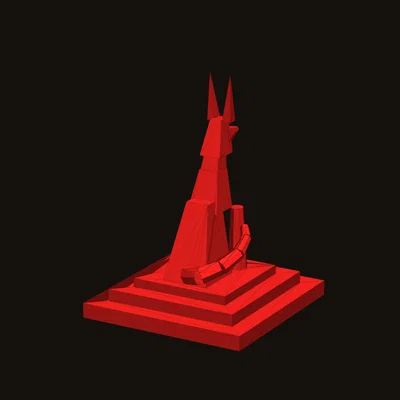 Mô hình tượng thần Anubis phong cách đa giác in 3D độc đáo