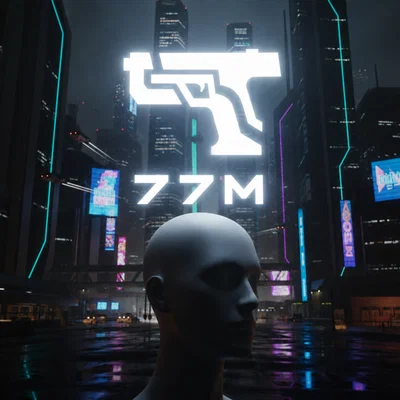 Mô hình 3D biểu tượng súng Cyberpunk 2077 trang trí treo tường