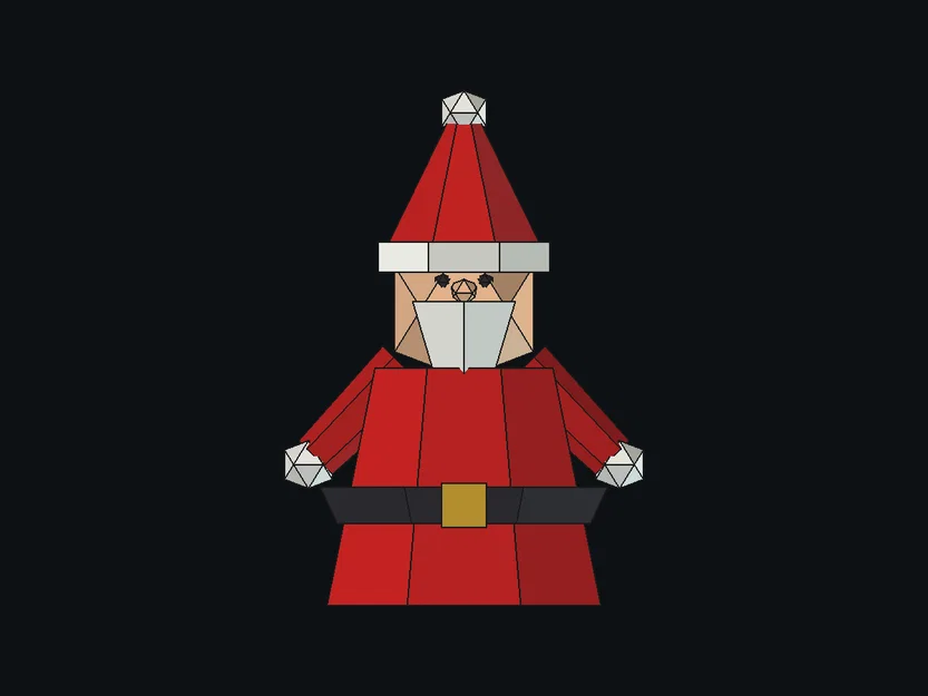 Mô hình ông già Noel (Santa) phong cách Low Poly trang trí Giáng sinh - Image 1