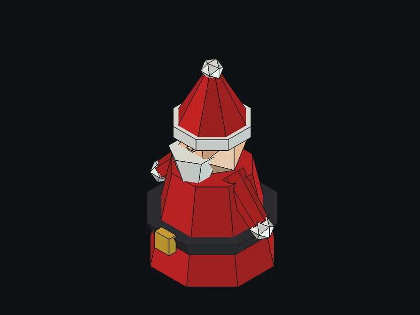Mô hình ông già Noel (Santa) phong cách Low Poly trang trí Giáng sinh - Image 2