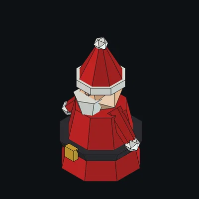 Mô hình ông già Noel (Santa) phong cách Low Poly trang trí Giáng sinh